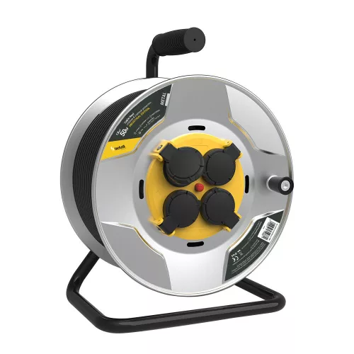 Technik Industrial Kábeldob 4-er 50m 1,5mm2 H07RN-F (IP44) 16A Fémház