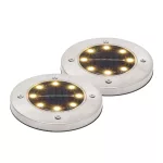 Home MX626WW napelemes kerti lámpa, 2 db-os szett, 8 db melegfehér LED, akkumulátor, acél és műanyag
