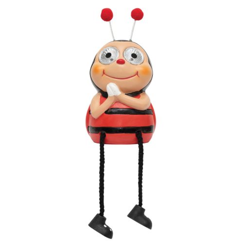 Home MX645 napelemes kerti lámpa, katica forma, 2 db hidegfehér LED, políresin, 40 mAh akkumulátor (NiMH), kültéri, beltéri, MX645