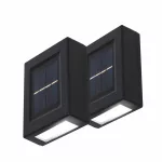 HOME MX658 napelemes falilámpa szett, 2db-os szett, 2db hidegfehér LED, cserélhető AA akkumulátor, fekete