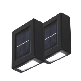   HOME MX658 napelemes falilámpa szett, 2db-os szett, 2db hidegfehér LED, cserélhető AA akkumulátor, fekete