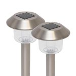 Home MX 762/2 napelemes kerti lámpa, 1 db színváltó LED, rozsdamentes fém, időjárásálló, automatikus, színes, MX_762_2