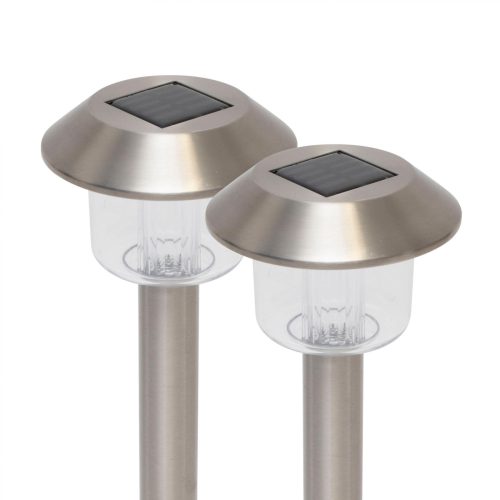 Home MX 762/2 napelemes kerti lámpa, 1 db színváltó LED, rozsdamentes fém, időjárásálló, automatikus, színes, MX_762_2