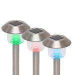 Home MX 762/2 napelemes kerti lámpa, 1 db színváltó LED, rozsdamentes fém, időjárásálló, automatikus, színes, MX_762_2