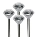 Home MX 802/4 napelemes kerti lámpa szett, 4 db, 1 db LED, fém és műanyag, automatikus, kristáylszerű fej, MX_802_4