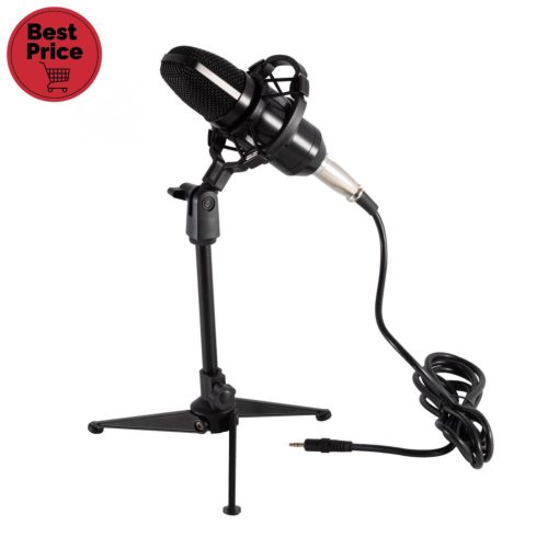 SAL M 12 stúdiómikrofon-szett, stabil asztali állvány, rezgéscsillapított, kondenzátormikrofon, kardioid iránykarakterisztika, XLR, M_12