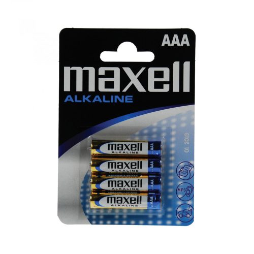 Maxell LR03 AAA elem, alkáli, mini ceruza, 1,5V, 4 db/csomag, Maxell_LR03