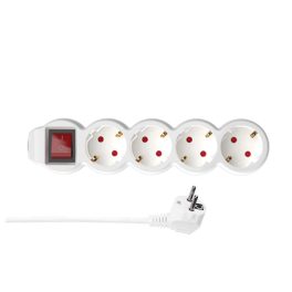   Kapcsolható hosszabbító, elosztó 4-es 3fm fehér Hálózati elosztó, kapcsolós, 3 aljzat, 3m 3x1,5mm2