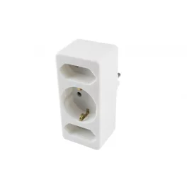   Home NV 13/WH hálózati elosztó, 3 aljzat, 1 védőérintkezős aljzat (max. 3680W), 2 EURO aljzat (max. 3500W), fehér