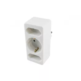   Home NV 13/WH hálózati elosztó, 3 aljzat, 1 védőérintkezős aljzat (max. 3680W), 2 EURO aljzat (max. 3500W), fehér