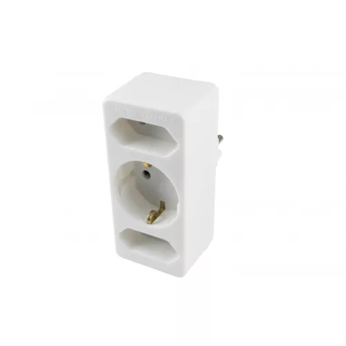 Home NV 13/WH hálózati elosztó, 3 aljzat, 1 védőérintkezős aljzat (max. 3680W), 2 EURO aljzat (max. 3500W), fehér