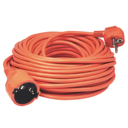 Home NV 2-20/OR/1,5 hosszabító, 20 m, H05VV-F 3G1,5 mm2 kábel, IP 20 kivitel, 250V~/16A/3680W, pipa alakú dugó és egyenes lengő aljzat, narancssárga színű