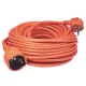 Home NV 2-20/OR/1,5 hosszabító, 20 m, H05VV-F 3G1,5 mm2 kábel, IP 20 kivitel, 250V~/16A/3680W, pipa alakú dugó és egyenes lengő aljzat, narancssárga színű