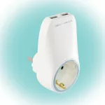 Home NV 2100 USB hálózati aljzat USB töltőaljzatokkal, 2xUSB töltőaljzat 5V/max.2,1A, földelt hálózati aljzat gyermekvédő zsaluval, NV_2100_USB