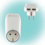 Home NV 2100 USB hálózati aljzat USB töltőaljzatokkal, 2xUSB töltőaljzat 5V/max.2,1A, földelt hálózati aljzat gyermekvédő zsaluval, NV_2100_USB