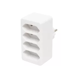   Home NV 24/WH hálózati elosztó, 4 EURO aljzat gyermekvédelemmel ellátva, max. 4 x 500 W, fehér
