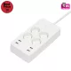 Home NV 4 WIFI smart elosztó, 1,5 m, H05VV-F 3G1,5 mm2 kábel, 4 földelt aljzat, 4 USB aljzat, max.3680W, Tuya alkalmazás kompatibilis, WiFi-s, NV_4_WIFI