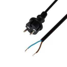   Home N 10-3/1,0 hálózati csatlakozókábel, 3 m, H05RN-F 2 x 1,0 mm2 gumikábel,  IP44 védettség, max.2300W, fekete