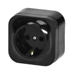 Orno Falon kívüli dugalj, fekete, 2P+F,16A, 230V, IP20 OR-OE-7205