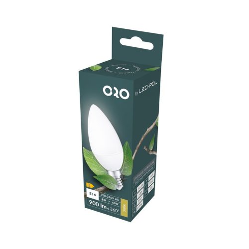 ORO-E14-C37-TOTO-8W-WW LED gyertya fényforrás, ORO03049 SpectrumLED