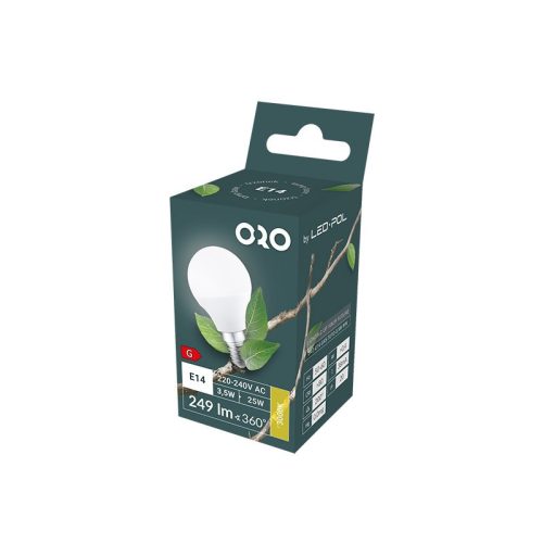 ORO-E14-G45-TOTO-3,5W-DW LED kisgömb izzó, ORO03075 SpectrumLED