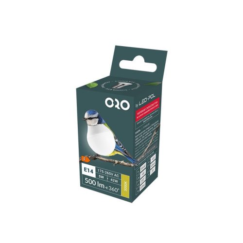 ORO-E14-G45-TOTO-5W-WW LED kisgömb izzó, ORO03077 SpectrumLED