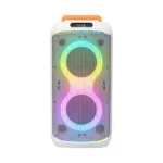 SAL PAR216WH party hangfal, 60 W, 2-utas bassz-reflex, 3 hangszóró, Bluetooth, MP3, digitális kijelző, LED fényeffekt, mikrofonnal