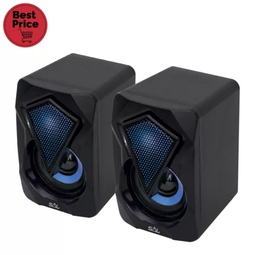 SAL PCS 230 multimédia hangszórópár, 2x3 W, RGB LED effekt, AUX, BT, USB tápkábel, PCS_230