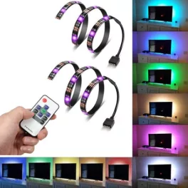   TV háttér RGB világítás 5V USB csatlakozóval 10 gombos RF távirányítóval (PL9614)