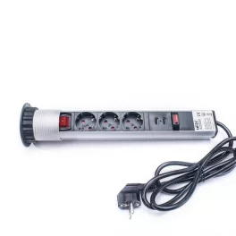   TOO PPS-307-3S 3-as rejtett hálózati elosztó +2db USB süllyeszthető