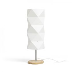   ZUMBA asztali lámpa  fehér PVC/fa/króm 230V E14 11W, Rendl Light Studio R13320