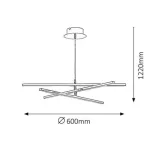 Rábalux 2480 Meredith Beltéri Függeszték króm-fehér LED 18, IP20