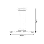 Rábalux 2957 Eucalyptus Függeszték szatin króm-fehér LED 20, IP20