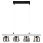 Rábalux 3120 Cardamom Beltéri Függeszték ezüst tölgy-füstszínű üveg E14 4x MAX 40, IP20