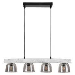   Rábalux 3120 Cardamom Beltéri Függeszték ezüst tölgy-füstszínű üveg E14 4x MAX 40, IP20