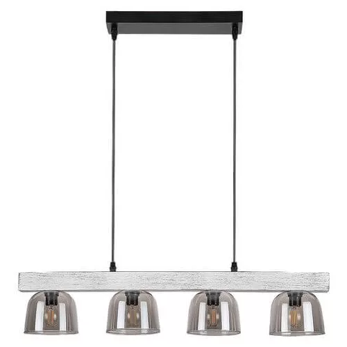 Rábalux 3120 Cardamom Beltéri Függeszték ezüst tölgy-füstszínű üveg E14 4x MAX 40, IP20