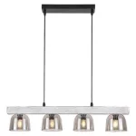 Rábalux 3120 Cardamom Beltéri Függeszték ezüst tölgy-füstszínű üveg E14 4x MAX 40, IP20