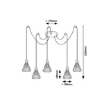 Rábalux 3150 Farfalle Függeszték fekete-fekete E27 5x MAX 40, IP20