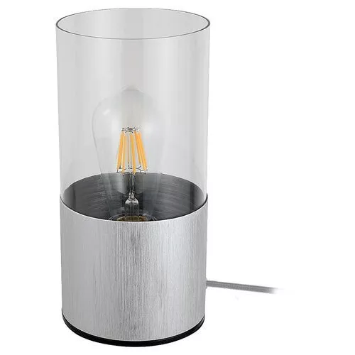 Rábalux 3153 Zelkova Beltéri Asztali lámpa súrolt alumínium-átlátszó E27 1x MAX 40, IP20