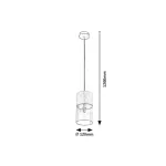 Rábalux 3154 Zelkova Beltéri lámpa, Függeszték, súrolt alumínium-átlátszó E27E27 1x MAX 40, IP20