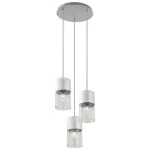 Rábalux 3155 Zelkova Beltéri lámpa, Függeszték, súrolt alumínium-átlátszó E27E27 3x MAX 40, IP20