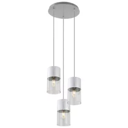   Rábalux 3155 Zelkova Beltéri lámpa, Függeszték, súrolt alumínium-átlátszó E27E27 3x MAX 40, IP20