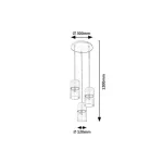 Rábalux 3155 Zelkova Beltéri lámpa, Függeszték, súrolt alumínium-átlátszó E27E27 3x MAX 40, IP20