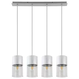   Rábalux 3156 Zelkova Beltéri Függeszték súrolt alumínium-átlátszó E27 4x MAX 40, IP20