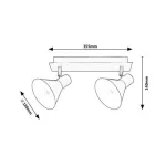 Rábalux 3158 Alvaro Beltéri Spotlámpa matt fekete-arany E14 2x MAX 40, IP20
