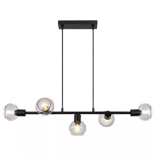 Rábalux 3297 Sullivan Beltéri Függeszték fekete-füstszínű üveg E14 5x MAX 40, IP20