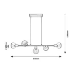 Rábalux 3297 Sullivan Beltéri Függeszték fekete-füstszínű üveg E14 5x MAX 40, IP20