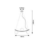 Rábalux 3469 Aslan Beltéri Függeszték matt fekete-fehér E14 C37 3x MAX 5, IP20