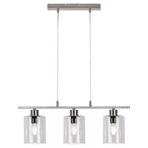 Rábalux 3580 Miroslaw Beltéri Függeszték szatin króm-átlátszó E27 3x MAX 40, IP20