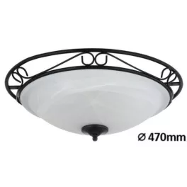   Rábalux 3723 Athen Beltéri Mennyezeti lámpa fekete-fehér alabástrom üveg E27 3x MAX 60, IP20